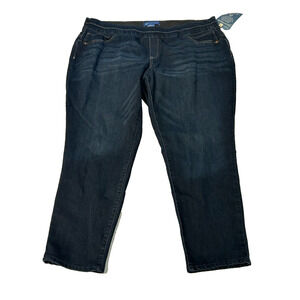 Democracy Women's Blue "Ab"solution Pull On Glider Ankle Length Jeans‎ Size 22W